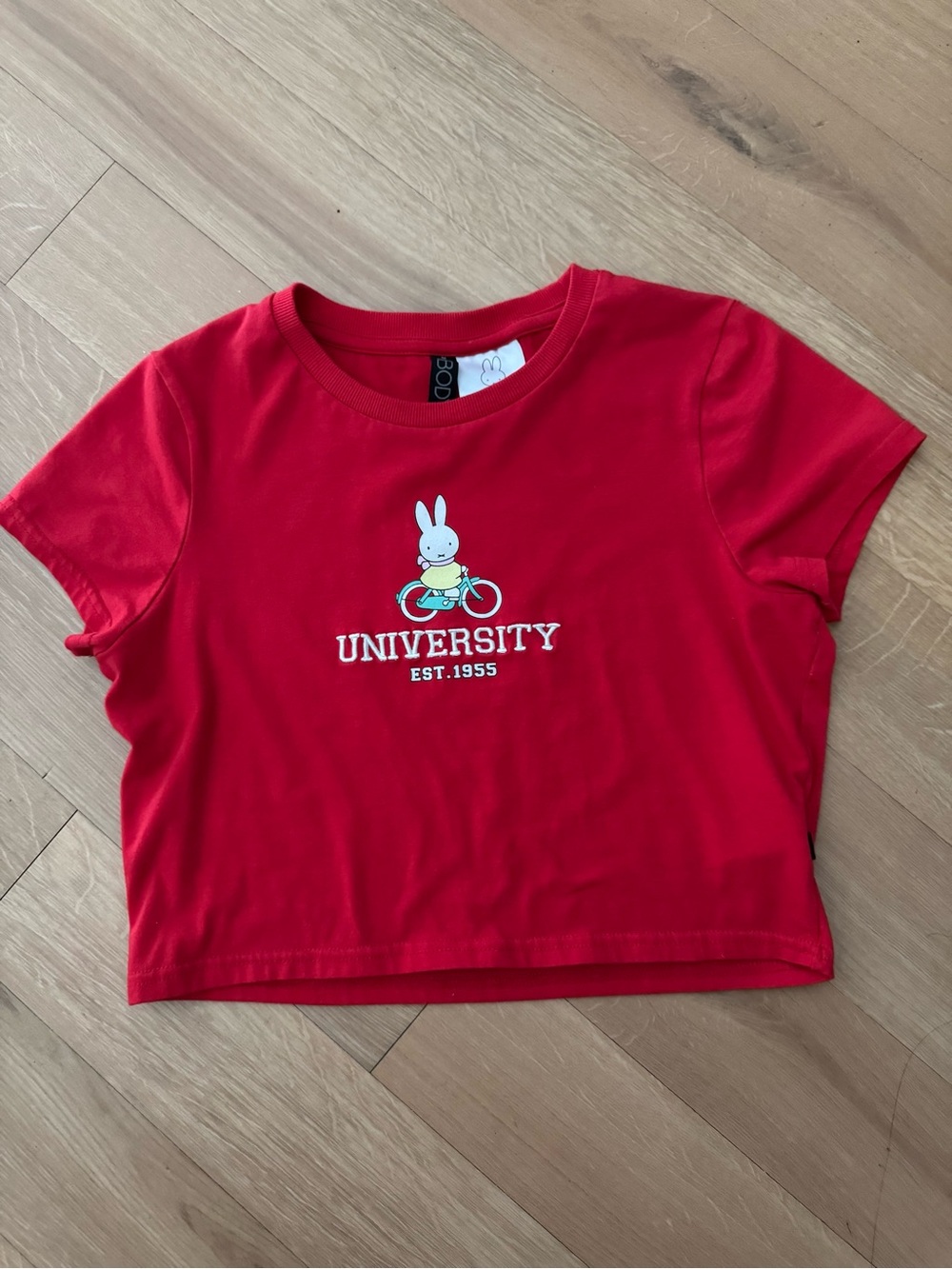 Cotton On Red Miffy University Crop Tee
